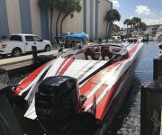 TNT Sea Trials New 340X MTI Twin Mercury 400 Outboard Cat
