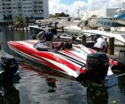 TNT Sea Trials New 340X MTI Twin Mercury 400 Outboard Cat